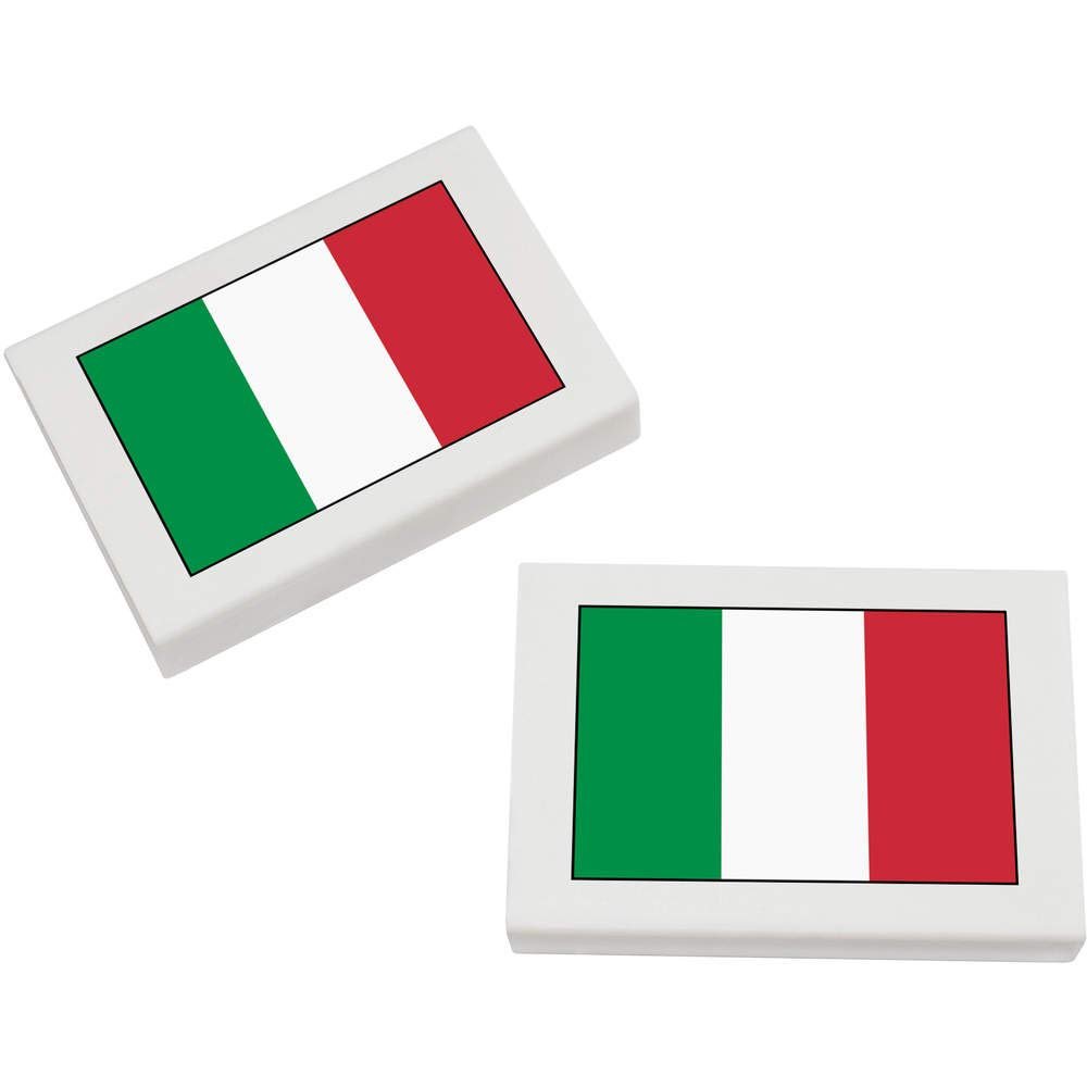 Azeeda 2 x 45mm 'Italian Flag' Erasers/Rubbers (ER00020506)