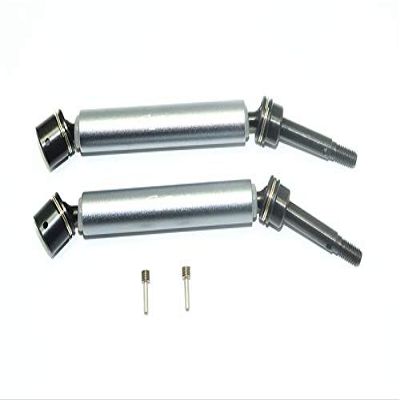GPM For Losi 1:10 Rock Rey LOS03009 / Hammer Rey U4 LOS03030 Upgrade Parts Harden Steel #45 Front Axle With Alloy Body - 1Pr Set Gray Silver