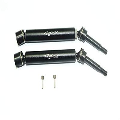 GPM For Losi 1:10 Rock Rey LOS03009 / Hammer Rey U4 LOS03030 Upgrade Parts Harden Steel #45 Front Axle With Alloy Body - 1Pr Set Black