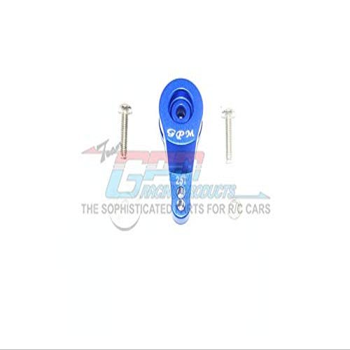 GPM For Traxxas TRX-4 Defender/Tactical Unit/Ford Upgrade Parts Aluminum 25T Servo Horn With Built-In Spring (2 Positioning Holes) - 1Pc Set Blue