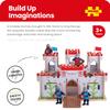 Bigjigs Toys King George's Castle Wooden Toy for Kids Age 3+ | Working Slot-Together Fort with Drawbridge, Balconies & Doors | Medieval Wood Toys for Fantasy Role Play | Educational Gift for Children view 2