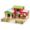 Bigjigs Toys Wooden Cobblestone Farm with Working Gates, a Stable, Hay Loft view 1