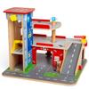 Bigjigs Toys Wooden Park & Play Garage Set | Kids Car Accessories & Road Playset | Features Multistory Ramps & Wood Parking Spaces | Toddler Gifts for 3+ Year Old | Childrens Montessori Learning Tool view 1