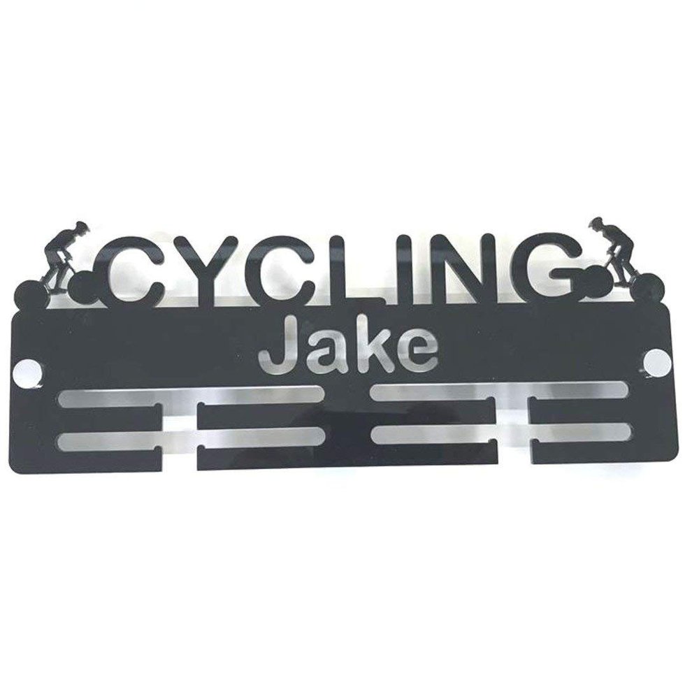 Super Cool Creation Personalised"Cyclist" Medal Hanger - Orange