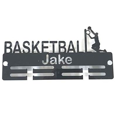 Super Cool Creation Personalised"Basketballer" Medal Hanger - Red