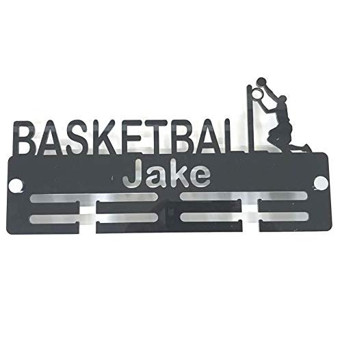 Super Cool Creation Personalised"Basketballer" Medal Hanger - Red