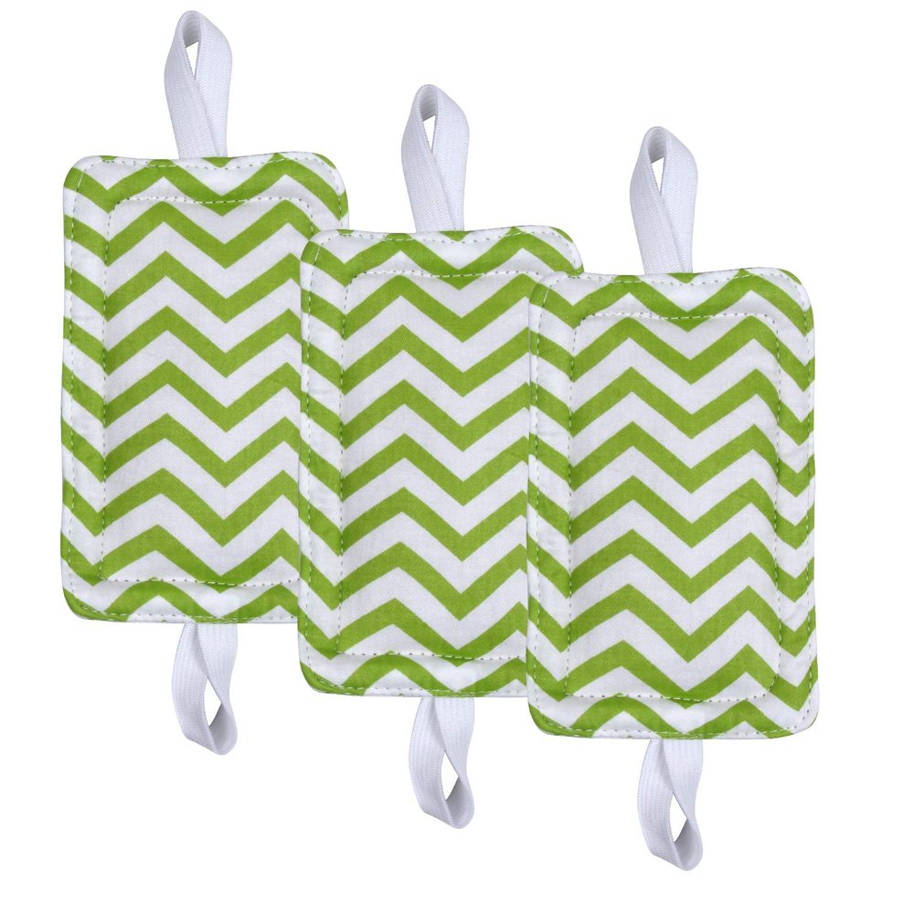Door Silencer Door Jammer Door Closer Cushion Nursery Door Silencer Door Latch Cover 3 Pack for Noise Reducing Quiet Doors Baby Toddler Safety 3.25 x 5.5 Inch (Green Chevron)