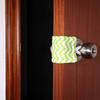 Door Silencer Door Jammer Door Closer Cushion Nursery Door Silencer Door Latch Cover 3 Pack for Noise Reducing Quiet Doors Baby Toddler Safety 3.25 x 5.5 Inch (Green Chevron) view 3