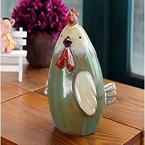 Amandaus 1Pcs 15x10x12CM Ceramic Chicken Coin Bank Currency Pot Cute Animal Money Box Creative Piggy Bank Christmas Children Gift Home Furnishing Ornament Ceramic Figurines Decoration