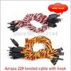 Jammas 10 pcs/lot 22# 22AWG Futaba JR Twisted Extension Cable/Twisted Extension Lead with Hook Different Length - (Color: 150mm JR) view 2