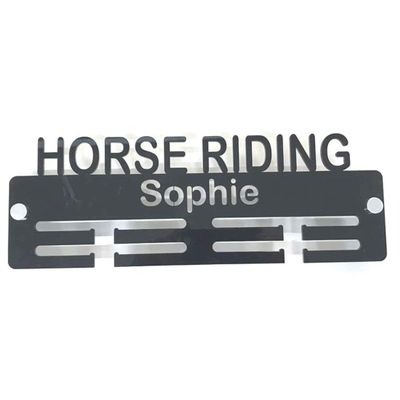 Super Cool Creation Personalised"Horse Riding" Medal Hanger - Green