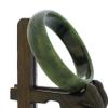2.4" China Certified Nature Hetian Nephrite Jade Women's Green Flower Bangle Bracelet 2440 view 3