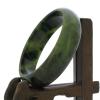 2.4" China Certified Nature Hetian Nephrite Jade Women's Green Flowe Bangle Bracelet 2446 view 2