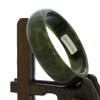 2.4" China Certified Nature Hetian Nephrite Jade Women's Green Flower Bangle Bracelet2450 view 1