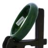 2.4" China Certified Nature Hetian Nephrite Jade Women's Green Flower Bangle Bracelet2454 view 1