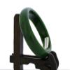 2.4" China Certified Nature Hetian Nephrite Jade Women's Green Flower Bangle Bracelet2454 view 3