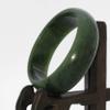 2.4" China Certified Nature Hetian Nephrite Jade Women's Green Flower Bangle Bracelet2458 view 2
