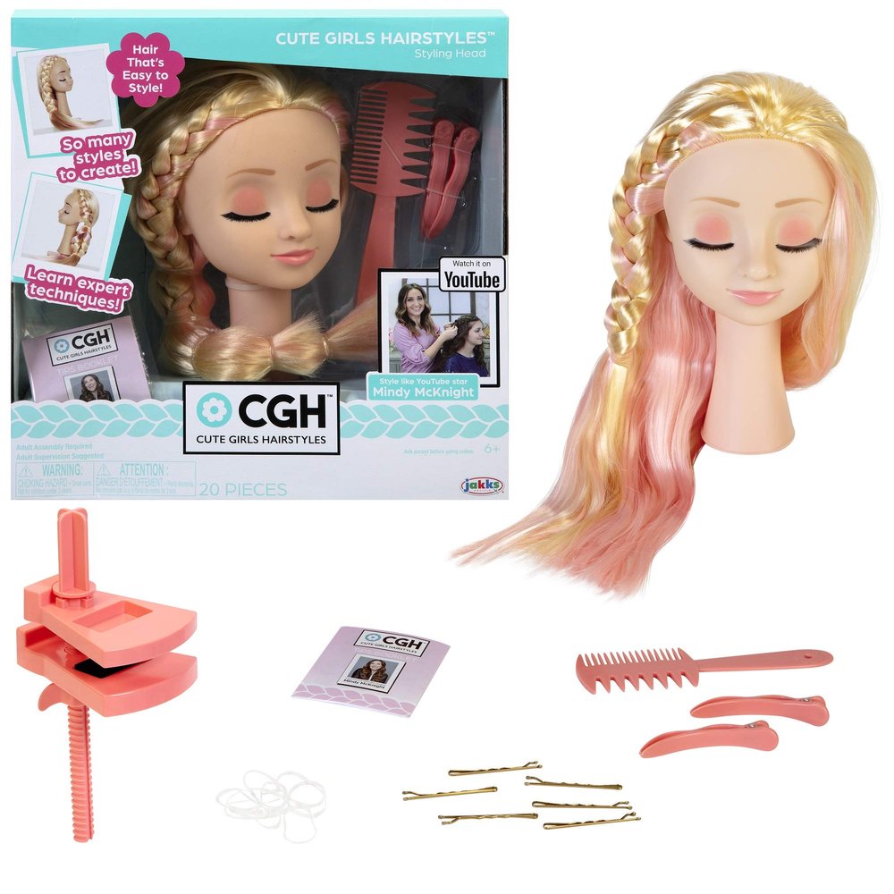 CGH Cute Girls Hairstyles! Styling Head - Straight Blonde Hair Doll