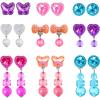 Hicarer 9 Pairs Girls Clip on Earrings Pretend Princess Play Earrings Jewelry Set(Bright Colors) view 1