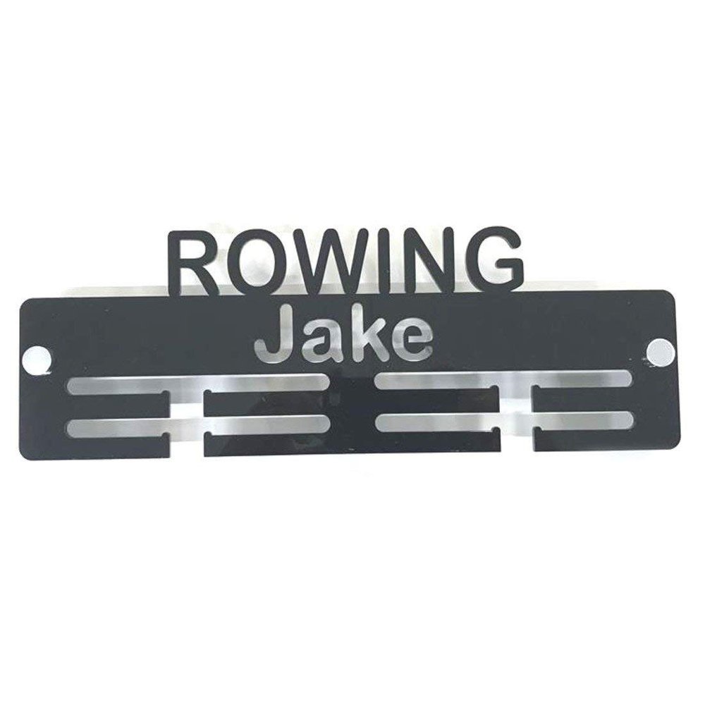 Super Cool Creation Personalised"Rowing" Medal Hanger - Purple