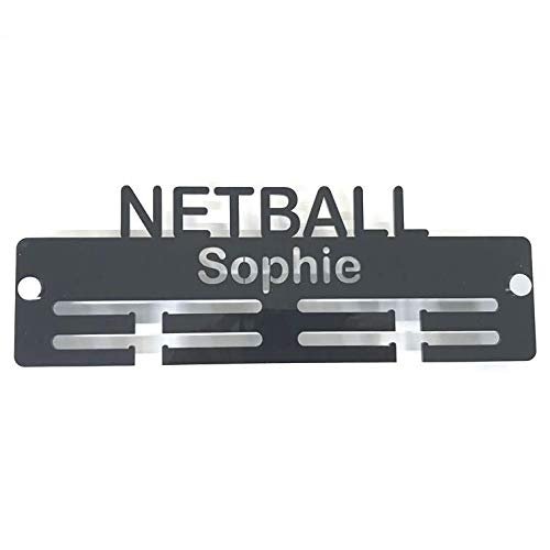 Super Cool Creation Personalised"Netball" Medal Hanger - Pink