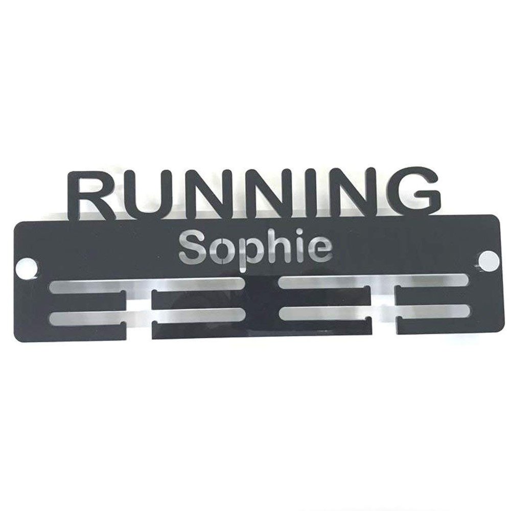 Super Cool Creation Personalised"Running" Medal Hanger - Pink