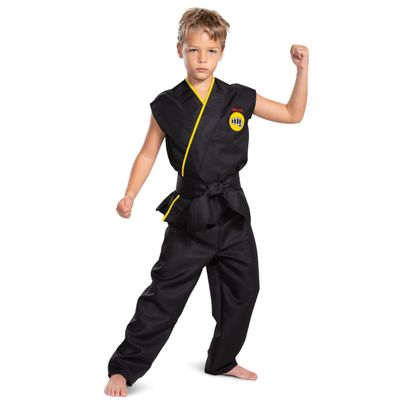 Disguise Cobra Kai Costume for Kids, Official Cobra Kai Costume Kids Gi with Black Belt, Child Size Large (10-12)