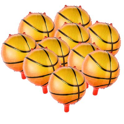 10pcs 18inch Basketball Balloons Aluminum Foil Balloon Party Supplies for Birthday Decoration
