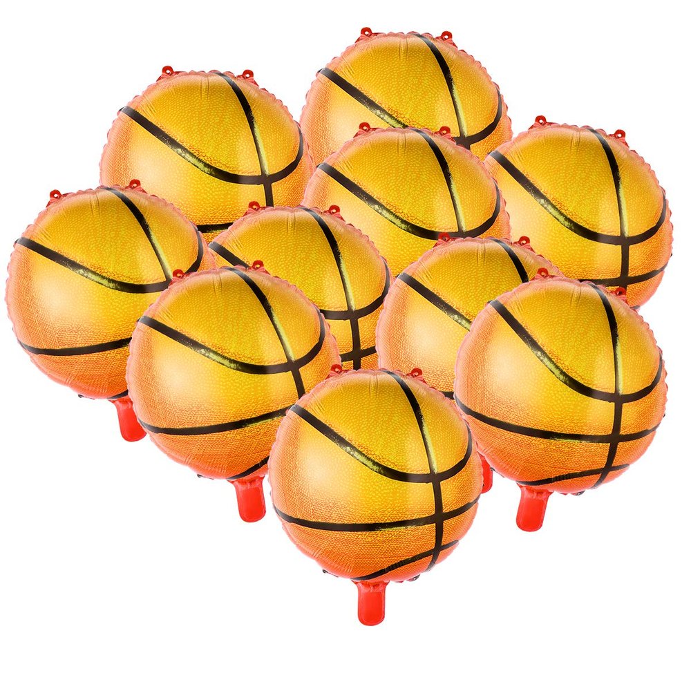 10pcs 18inch Basketball Balloons Aluminum Foil Balloon Party Supplies for Birthday Decoration