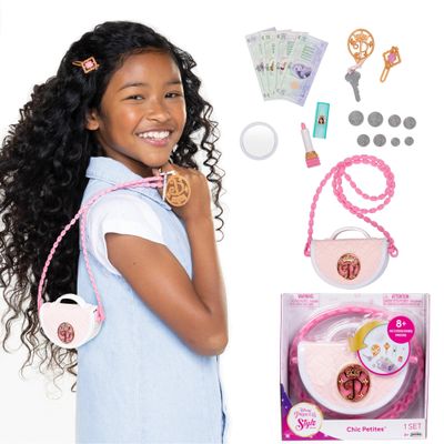 Disney Princess Style Collection Purse - Pretend Play Chic Petite Bag E - Mini Soft Vinyl Handbag for Girls Ages 3 and Up with 5+ Accessories
