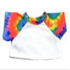 White T-Shirt with Tie Dye Sleeves Teddy Bear Clothes Fits Most 14" - 18" Make Your Own Stuffed Animals view 1