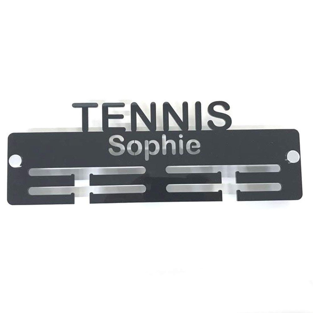 Super Cool Creation Personalised"Tennis" Medal Hanger - Pink