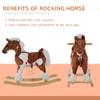 Qaba Wooden Toddler Rocking Horse, Kids Plush Ride on Horse Toy Animal Rocker with Nursery Rhyme Music Brown view 4