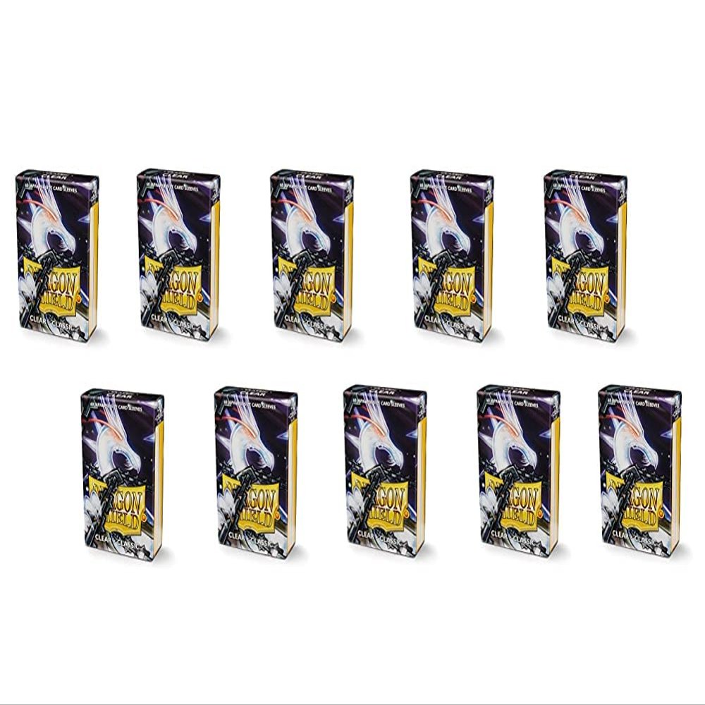 10 Packs Dragon Shield Classic Mini Japanese Clear 60 ct Card Sleeves Display Case