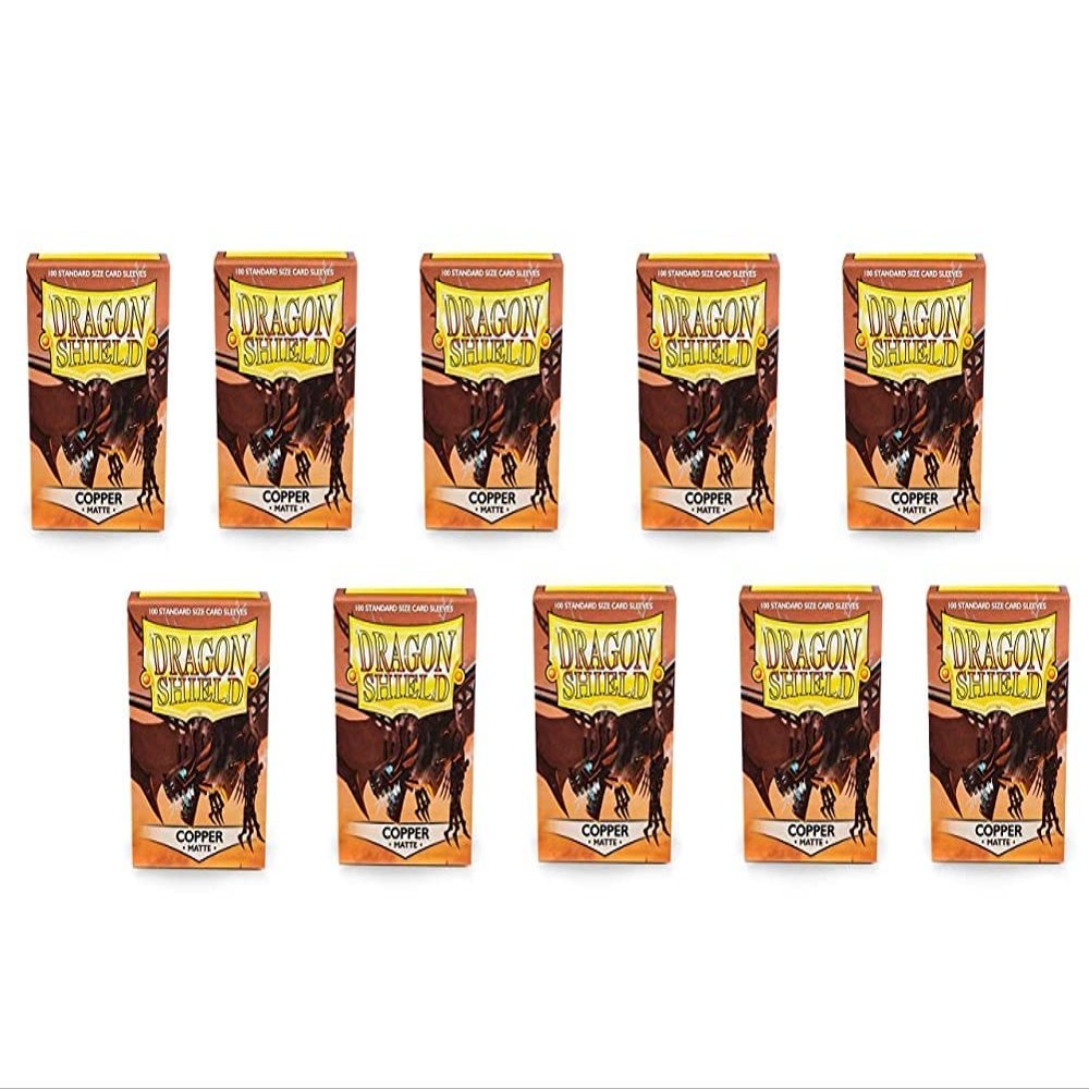 10 Packs Dragon Shield Matte Copper Standard Size 100 ct Card Sleeves Display Case