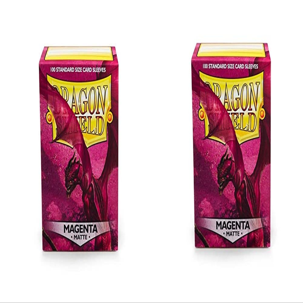 2 Packs Dragon Shield Matte Magenta Standard Size 100 ct Card Sleeves Value Bundle!