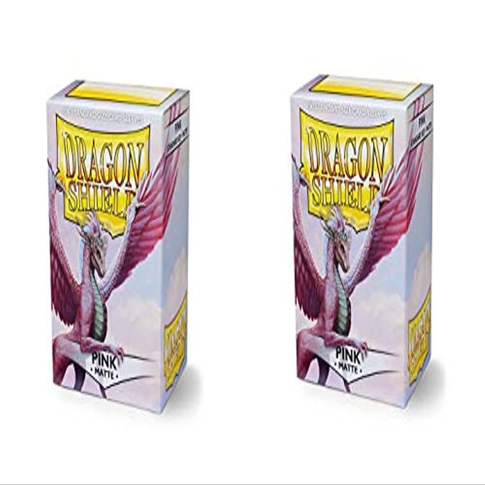 2 Packs Dragon Shield Matte Pink Standard Size 100 ct Card Sleeves Value Bundle!