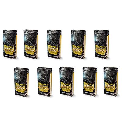 10 Packs Dragon Shield Classic Mini Japanese Black 60 ct Card Sleeves Display Case 