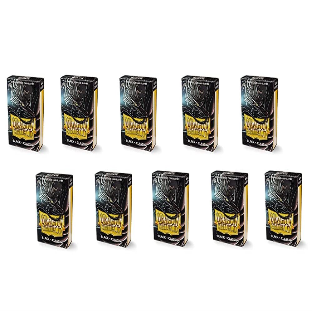 10 Packs Dragon Shield Classic Mini Japanese Black 60 ct Card Sleeves Display Case 