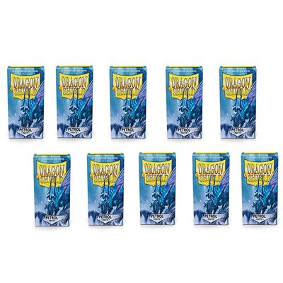 10 Packs Dragon Shield Matte Petrol Standard Size 100 ct Card Sleeves Display Case