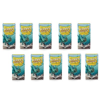 10 Packs Dragon Shield Matte Mint Standard Size 100 ct Card Sleeves Display Case