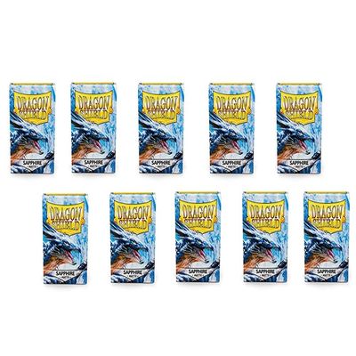 10 Packs Dragon Shield Matte Sapphire Standard Size 100 ct Card Sleeves Display Case