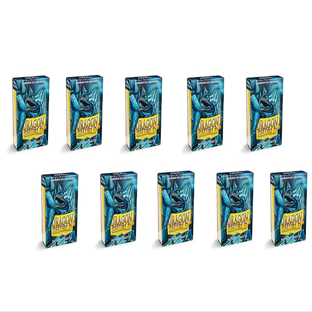 10 Packs Dragon Shield Matte Mini Japanese Petrol 60 ct Card Sleeves Display Case