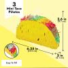 BLUE PANDA 3 Pack Mini Taco Pinatas - 6.25 x 2 x 3.6 in - Taco Decorations & Mini Pinata Favor view 3