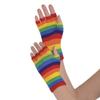 Amscan Costume Accessory Rainbow Fingerless Gloves, Multicolor view 1