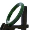 2.4" China Certified Nature Hetian Nephrite Jade Women's Green Flower Bangle Bracelet 2453 view 1
