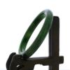 2.4" China Certified Nature Hetian Nephrite Jade Women's Green Flower Bangle Bracelet 2453 view 4
