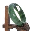 2.3" China Certified Nature Hetian Nephrite Jade Women's Green Flower Bangle Bracelet 2457 view 1