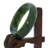 2.3" China Certified Nature Hetian Nephrite Jade Women's Green Flower Bangle Bracelet 2457 view 4
