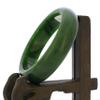 2.3" China Certified Nature Hetian Nephrite Jade Women's Green Flower Bangle Bracelet2441 view 2
